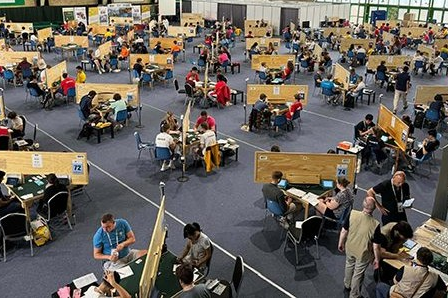 The playing hall at the World Youth Team Championships