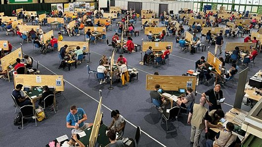 The playing hall at the World Youth Team Championships